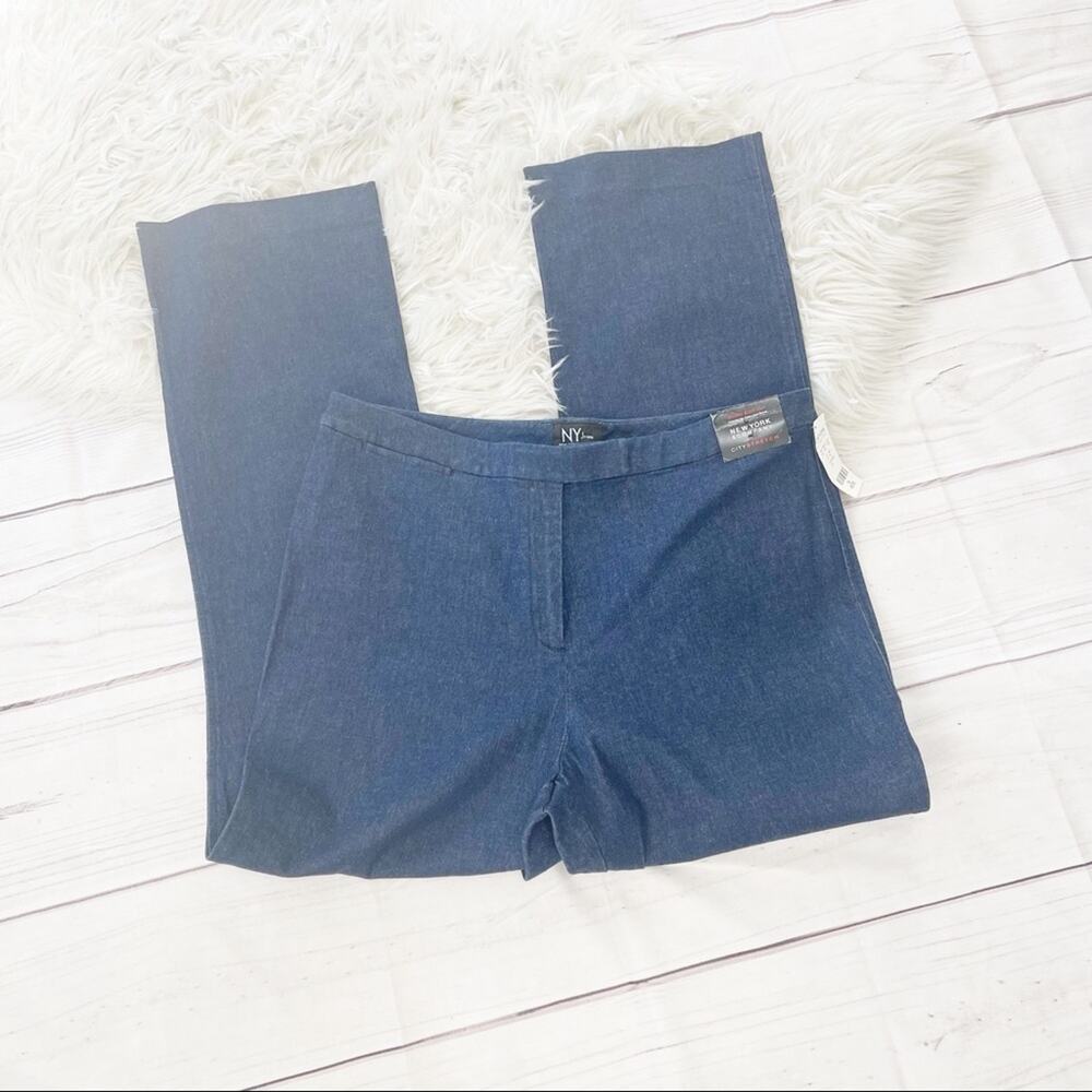 New York & Company Studio Blue Denim Boot Cut City Stretch Jeans Size 16 Petite